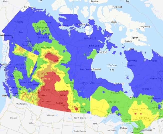 Western Canada Production Wildfire Impact Map